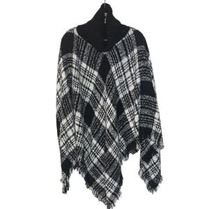 Women's Plaid Poncho Sweater